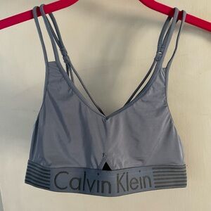 Calvin Klein Women's Double Strap Gray/Blue Bralette Size Small
